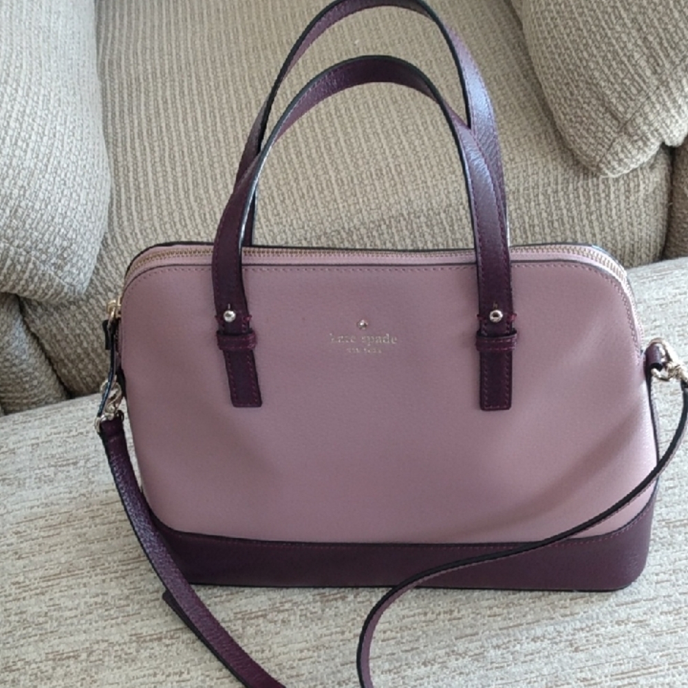 kate spade Mauve and Deep Plum Leather Satchel